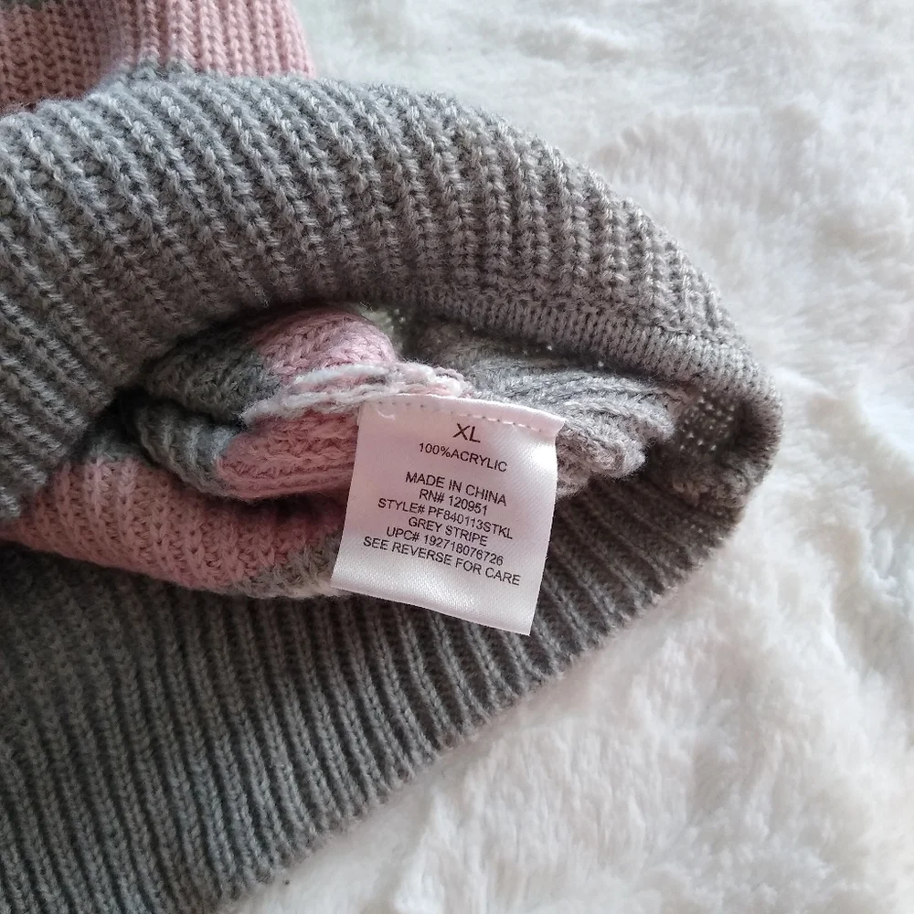 Pink Republic Striped Tie Front Sweater